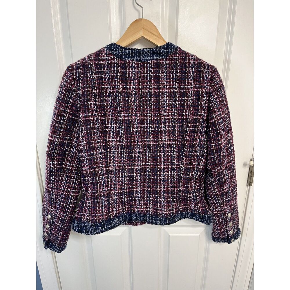 White House Black Market Tweed Stylist Jacket in Hollyhock Combo Size 8 - NWT - Picture 2 of 8